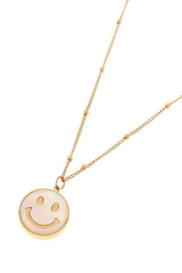 Shiny smiley Necklace Gold