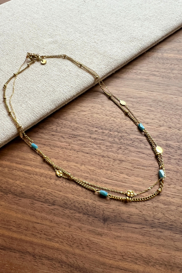 Dable Necklace Gold/Blue
