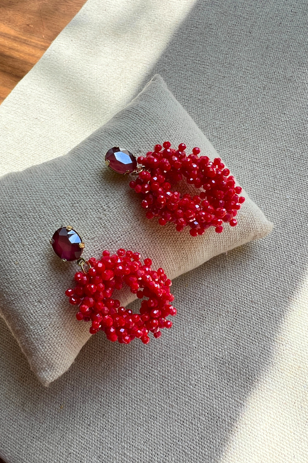 Laurine Earrings Red