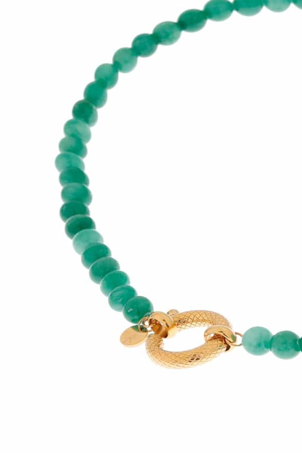 Seagreen Snake Necklace Gold