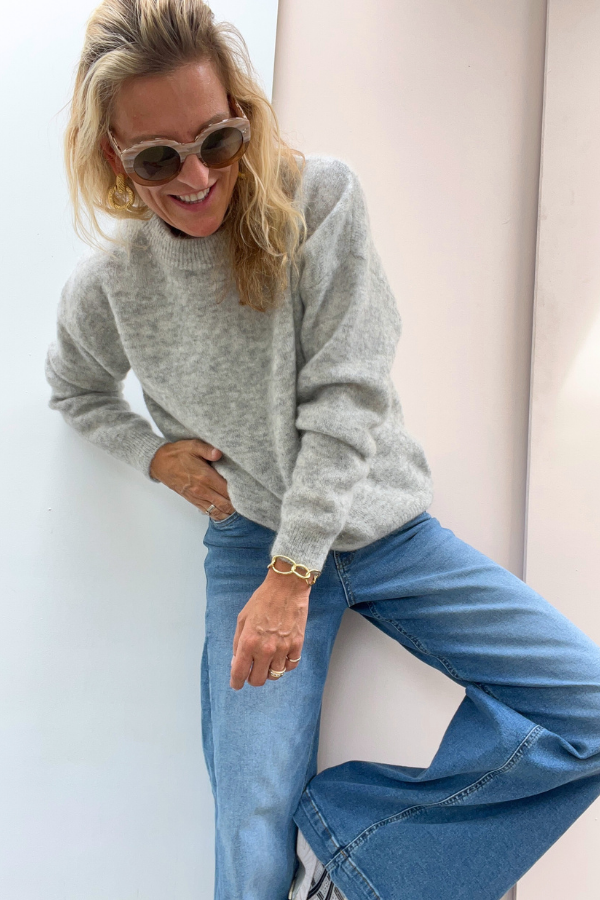 2100 Pull Gris Clair Chine