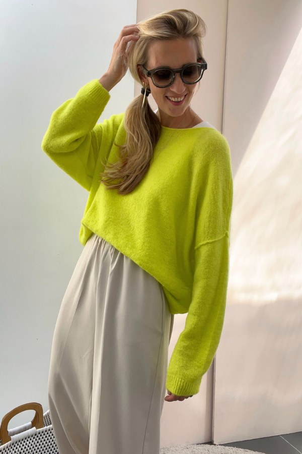 22225 Pull Jaune Fluo