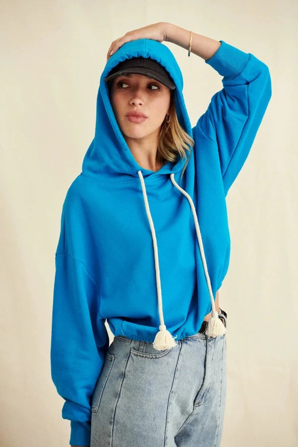 Nina 24PE134 Hoodie Bleu Vif