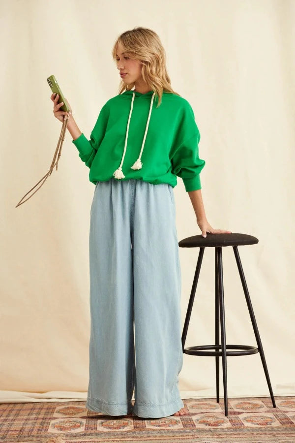 Nina 24PE134 Hoodie Vert Gazon