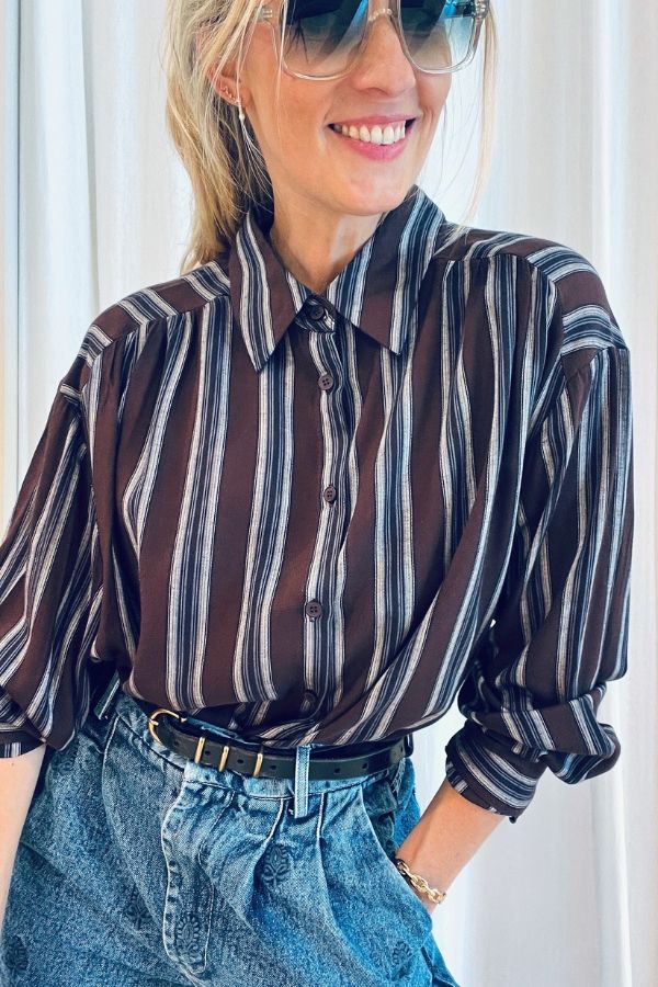 25219270 Blouse Brown Stripes