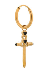 Cupid's Dagger Hoop Earring (SINGLE) Gold