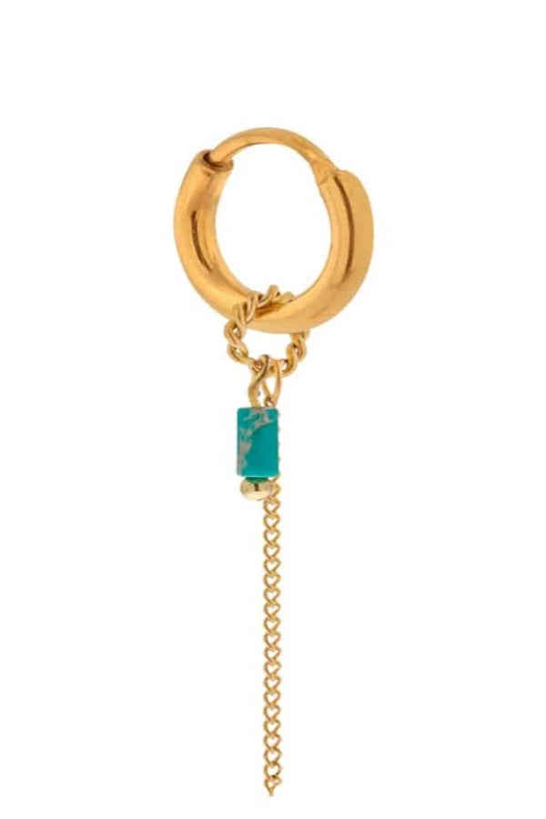 Chain Turquoise Hoop Gold