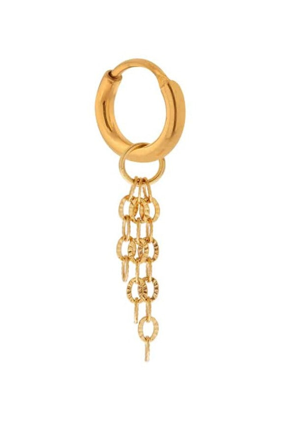 Triple Chain Hoop Earring (SINGLE) Gold