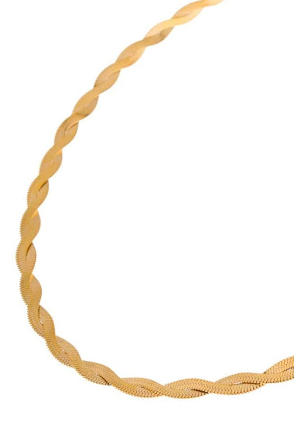 Braided Snake Necklace Gold