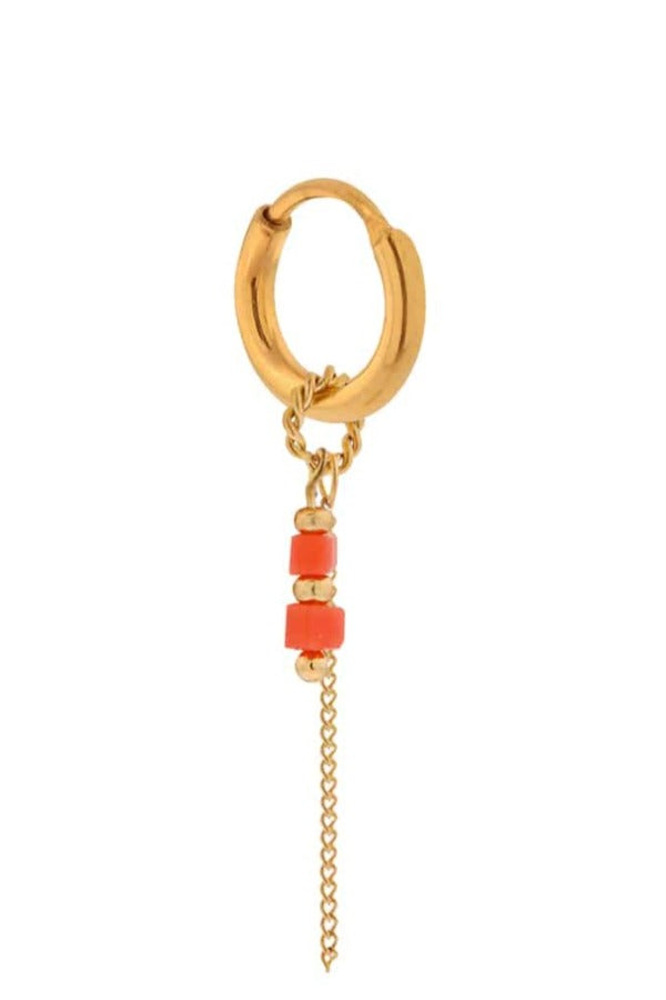 Chain Coral Hoop Gold