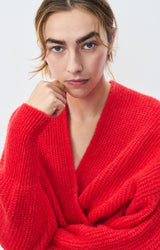 East EAST19AM Cardigan Chilipepper