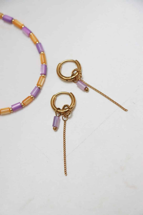 Chain Violet Hoop Gold