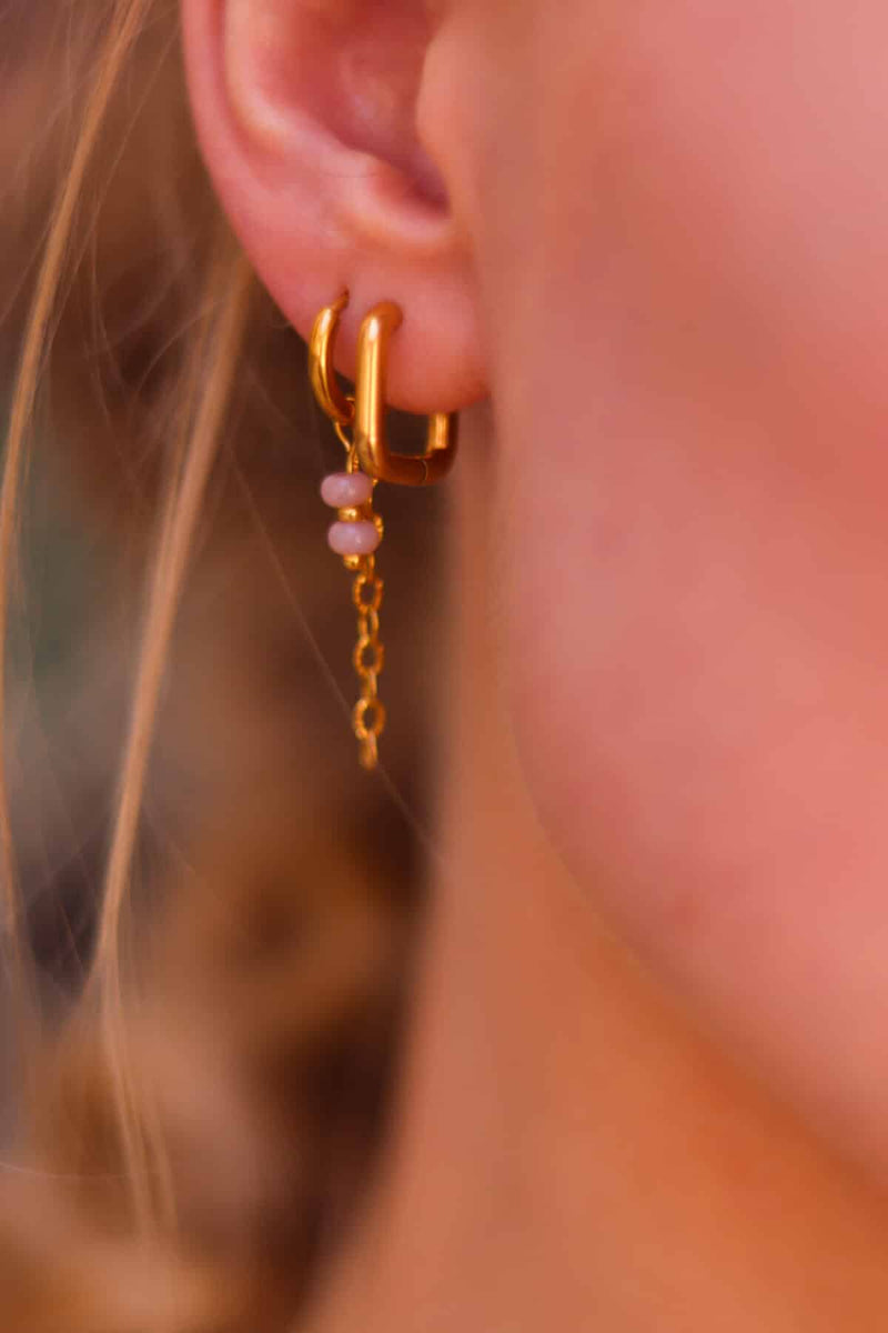 Square Hoop Earring (SINGLE) Gold