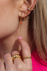 Chain Coral Hoop Gold