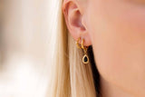 Noir Hoop Gold Earring (SINGLE) Black