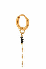 Chain Black Stone Earring (SINGLE) Black