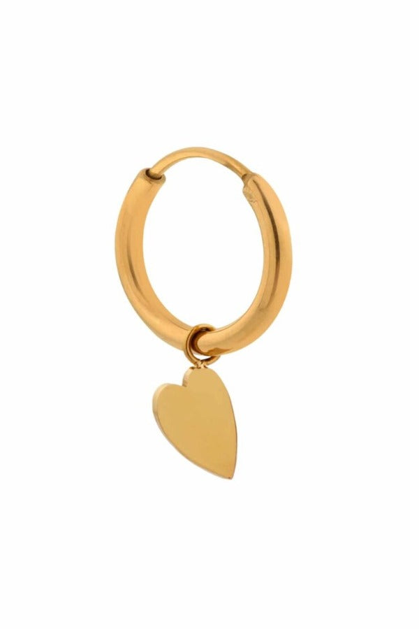 Heart Hoop Earring (SINGLE) Gold