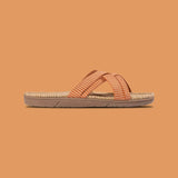 Women#1 Sandals Orange Stripes