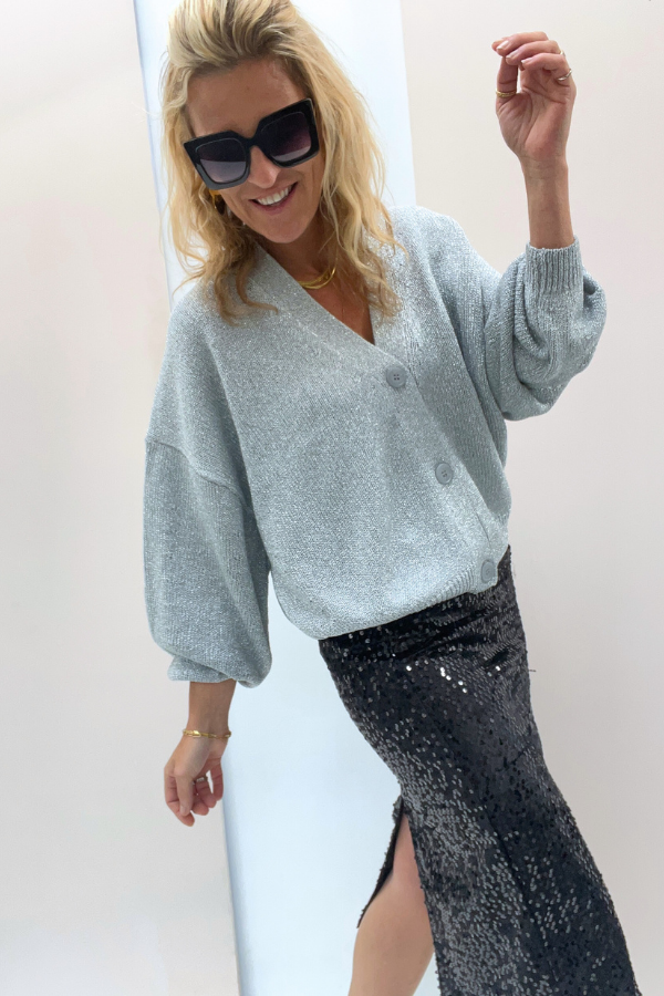 Campus 140027 Cardigan Grey Metallic
