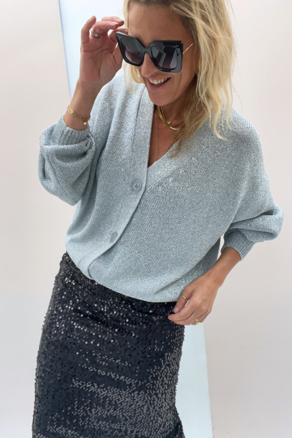 Campus 140027 Cardigan Grey Metallic