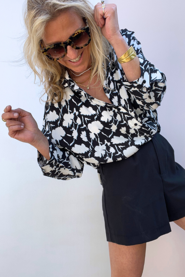 Cancun 23PE101 Blouse Argentique Noir