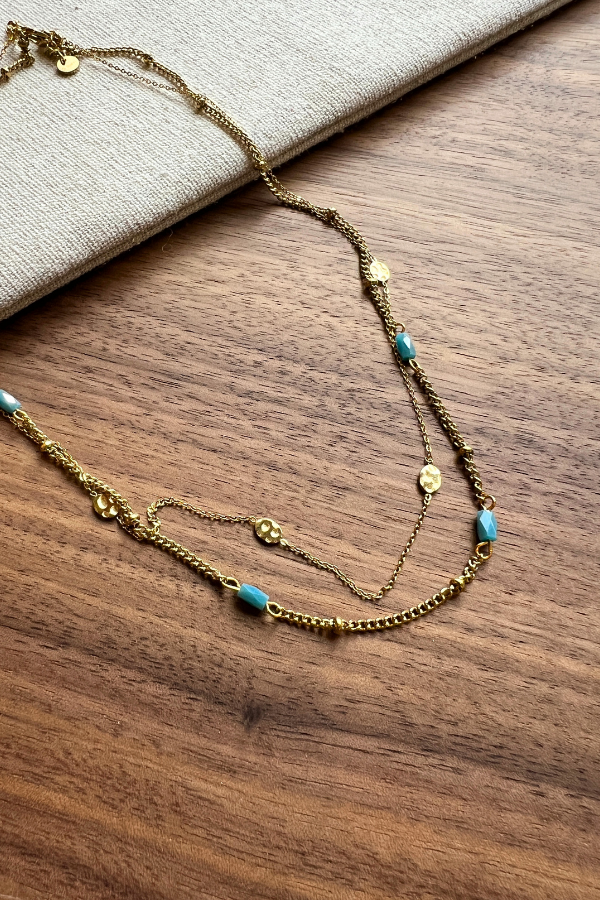 Dable Necklace Gold/Blue