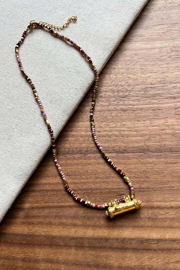 Dana Necklace Gold/Bordeaux