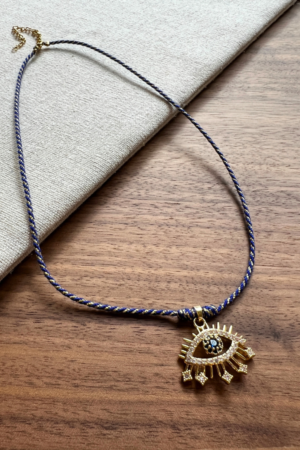 Deye Necklace Gold/Blue