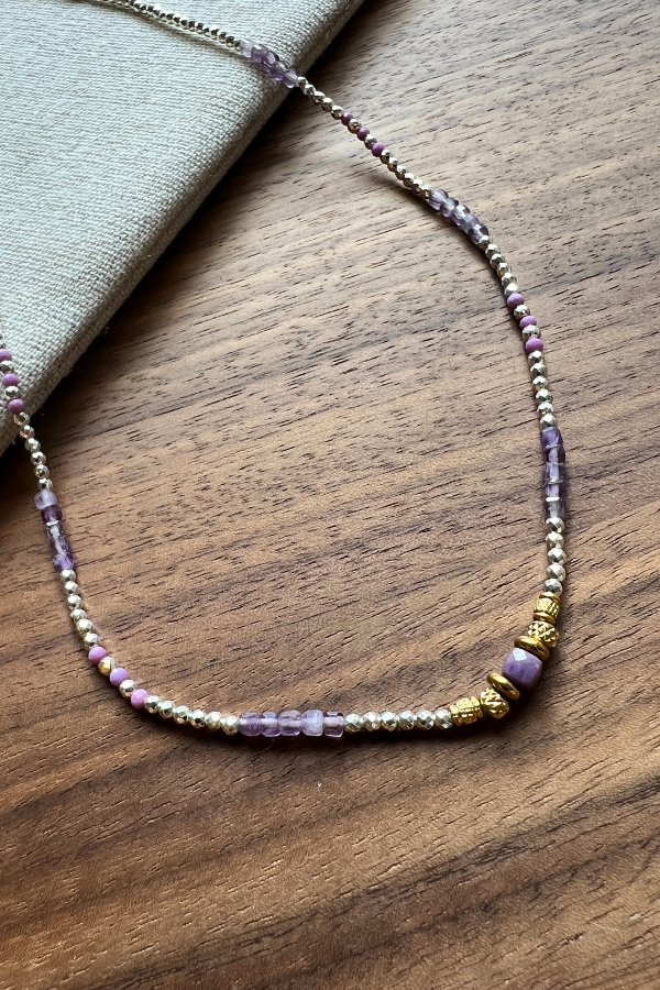 Dicky Necklace Silver/Purple