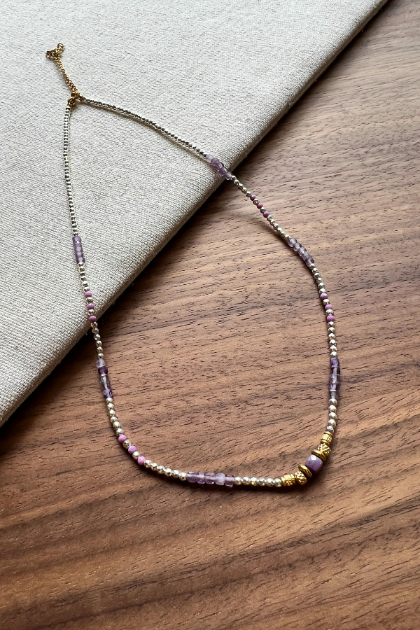 Dicky Necklace Silver/Purple