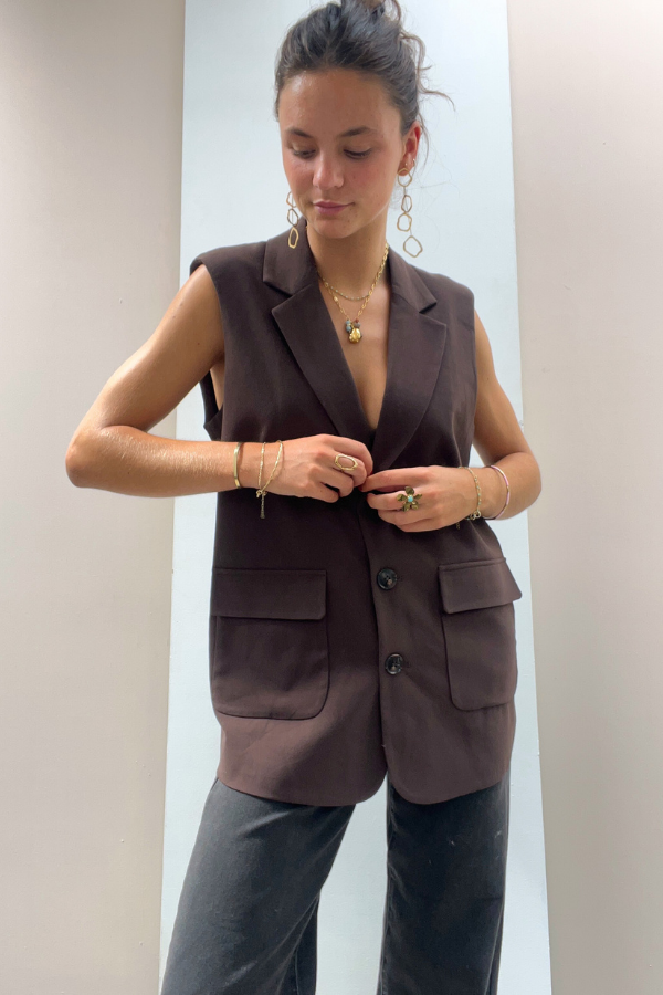 Dinava 20119443 Waistcoat Brown
