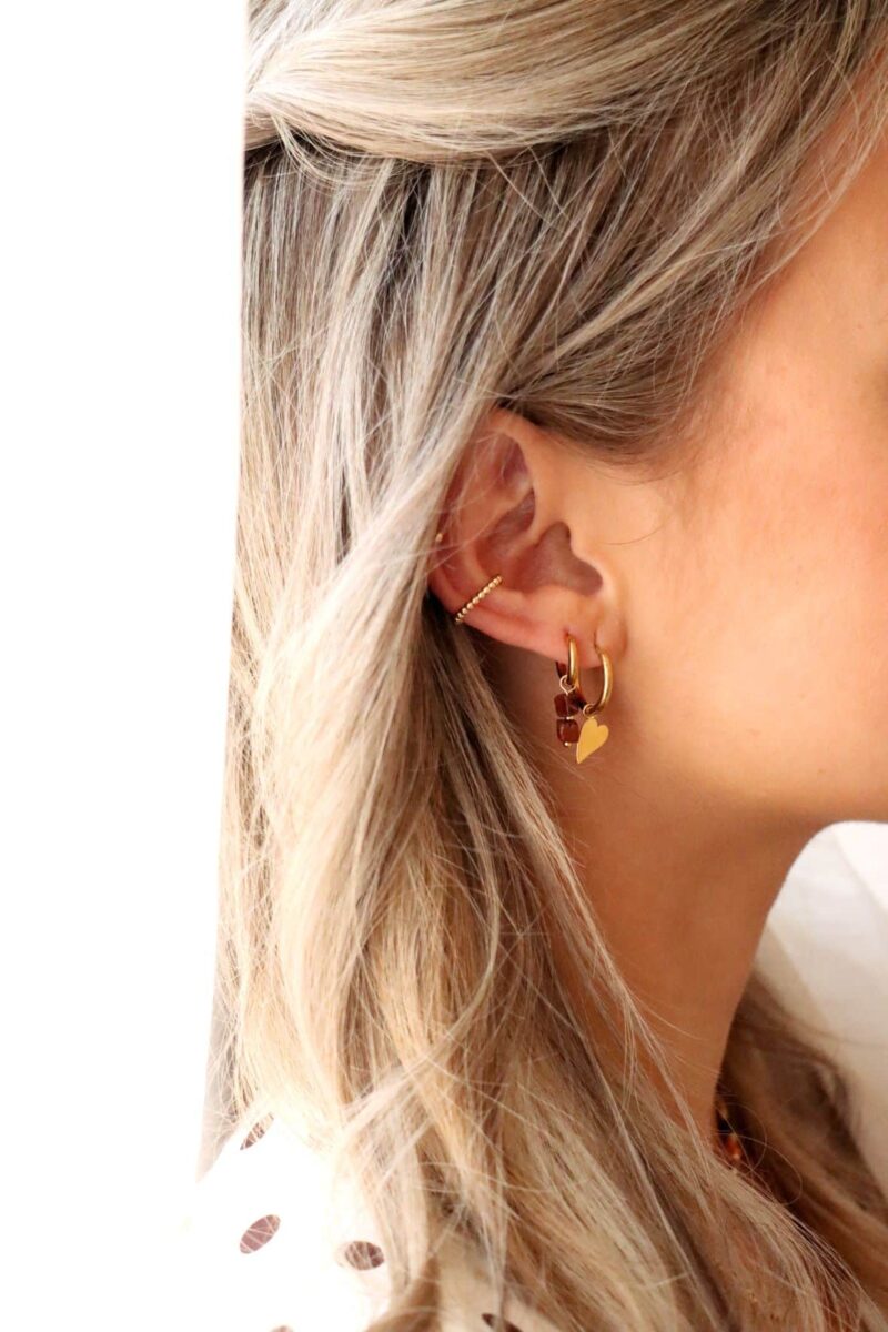 Heart Hoop Earring (SINGLE) Gold