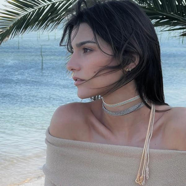 Izy n°2 345 Choker Peach Sky Blue