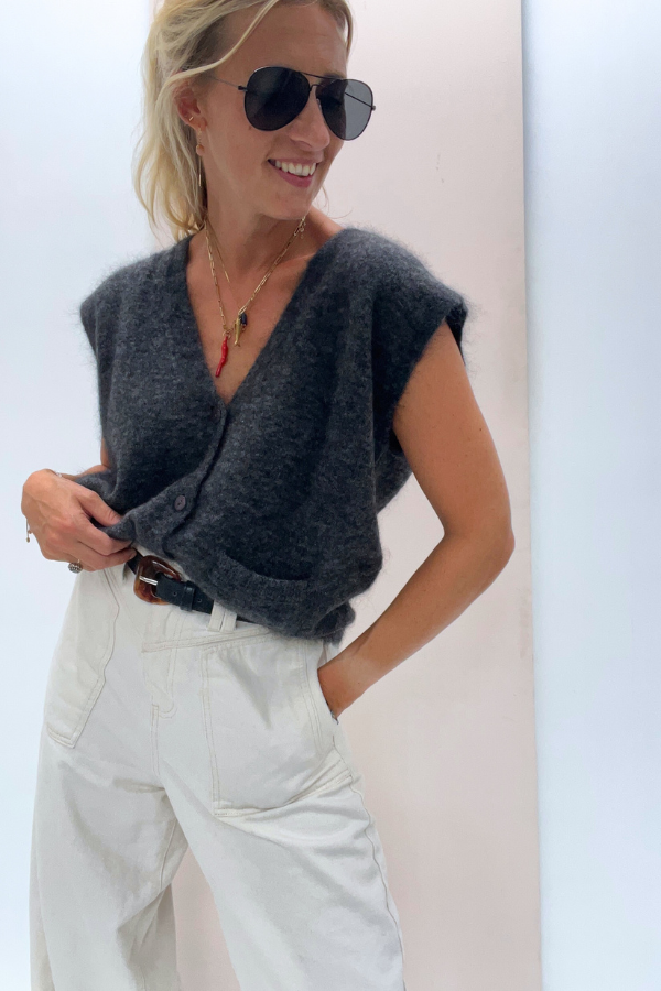 Castlerock Cardigan Mottled Carbon