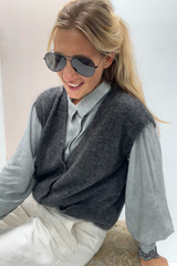 Castlerock Cardigan Mottled Carbon