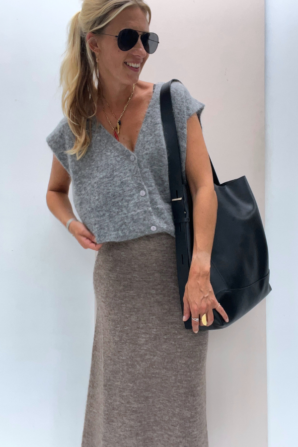 Castlerock Cardigan Mottled Pearl Grey