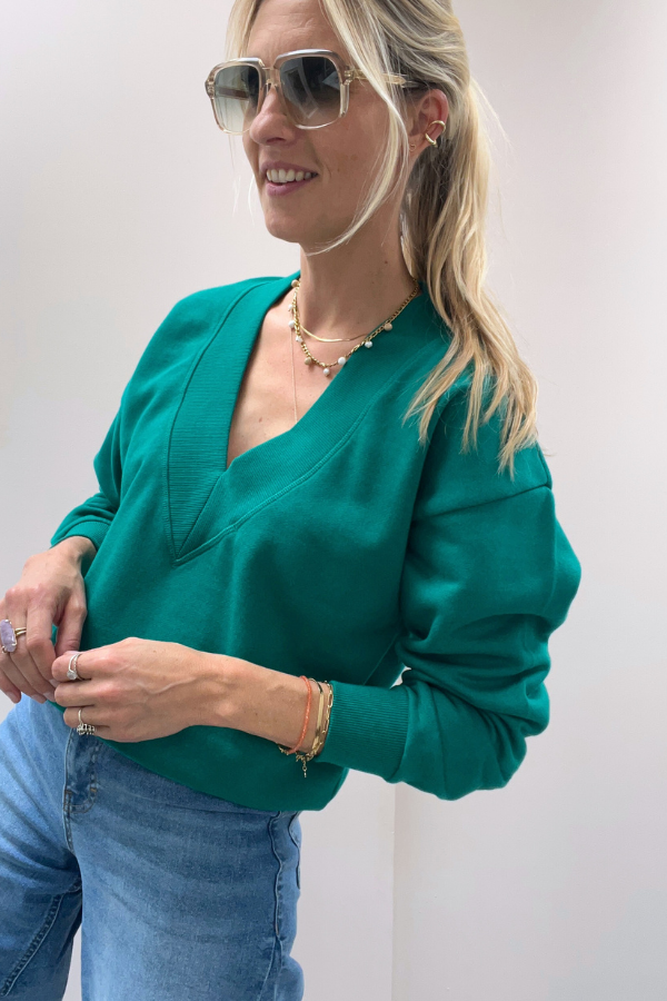 Lela Brushed 20119097 Sweater Cadmium Green