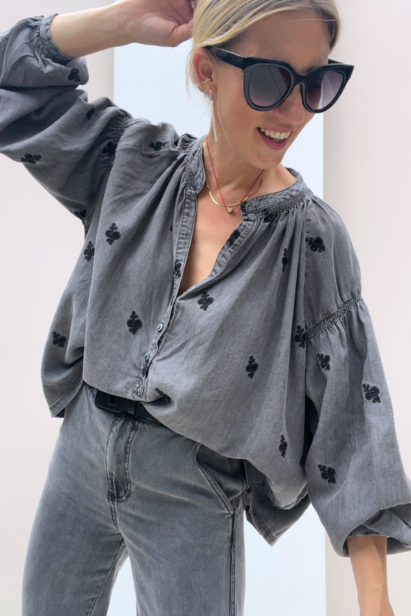 Miya TW1663 Blouse Gris