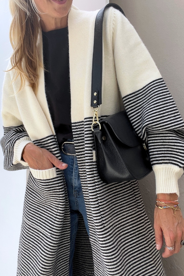 Natalia SWT1602 Cardigan Beige/Noir