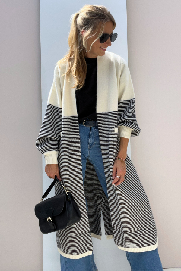 Natalia SWT1602 Cardigan Beige/Noir