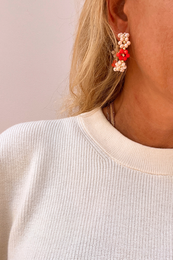Nymfe Earrings Red/White