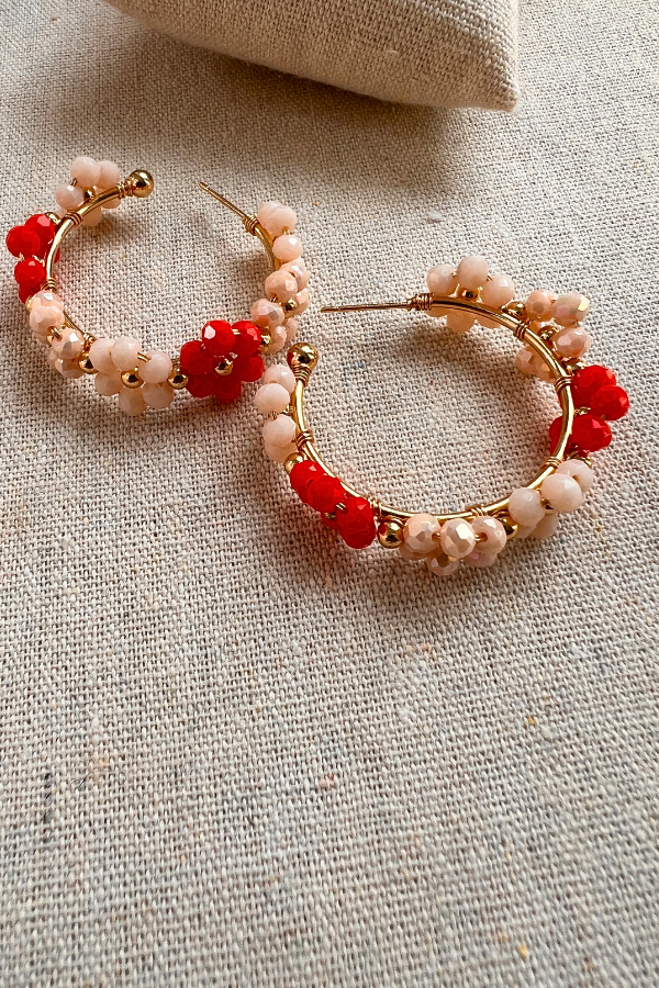 Nymfe Earrings Red/White