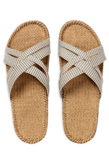 Women#1 Sandals White Stripes
