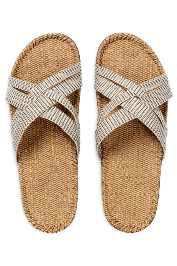 Women#1 Sandals White Stripes