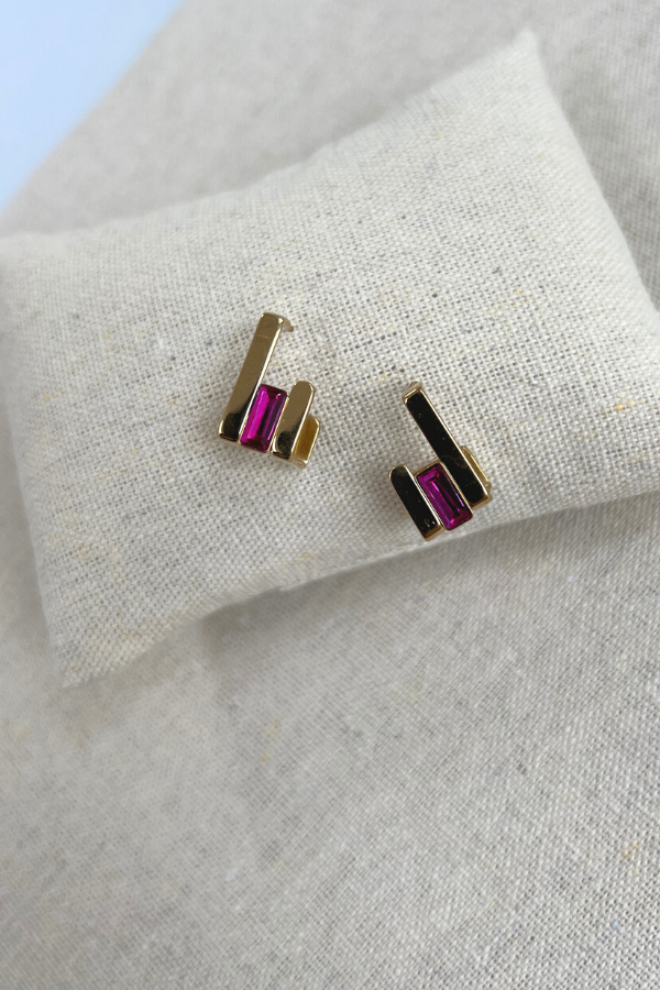 14ST22521 Earrings Purple