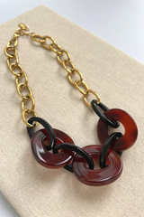1026M22504 Necklace Brown&Gold
